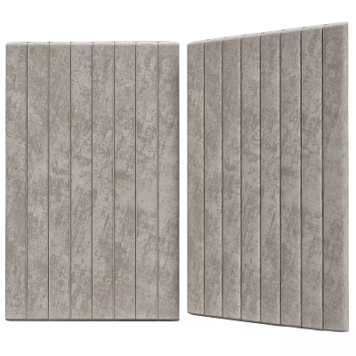 Gray Wood Grain Vertical Strips Decorative Panels With Modern Design For Interior Wall 3d model
