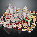 Assorted Colorful Desserts Display With Cakes Cupcakes Pies Cookies And Pastries