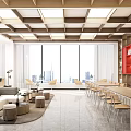 modern reading room rest reading area 3d model