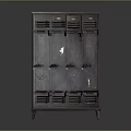 Industrial Design Metal Locker Cabinet Featuring Multiple Doors Locks And Ventilation Grilles 3d model