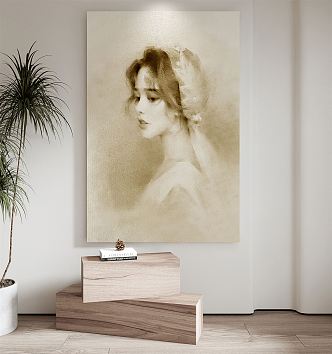 modern figure painting decorative painting 3d model