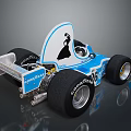 Blue White Race Car Number 26 Featuring Woman Silhouette Logo Goodyear Tires Gulf Oil