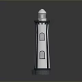 Decorative Lighthouse Model Furniture With White And Blue Exterior Design