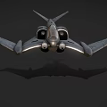 Futuristic Black Fighter Jet 3D Render Featuring Multiple Engines And Unique Wing Design 3d model