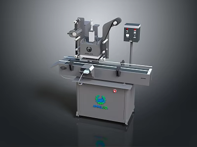 WANLIN Automatic Labeling Machine With Conveyor Belt And Control Panel 3d model
