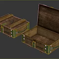 Vintage Wooden Boxes With Green Edges NESCO Label And Metal Handles Open Closed