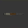 Futuristic Sci Fi Weapon Design Featuring Beige Gray Body Wooden Panel And Tactical Scope