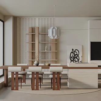 Modern dining table 3d model