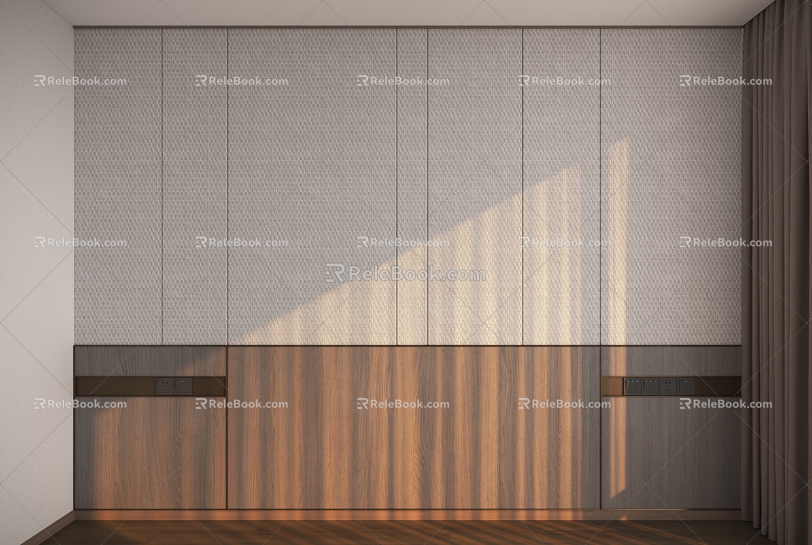 Hard package background wall 3d model