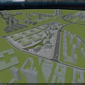 Industrial Factory Complex Layout With Multiple Buildings Road Networks And Green Areas
