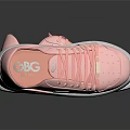 Pink Platform Casual Shoes With White Sole And Lace Up Design