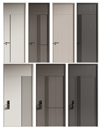 Door combination bedroom door room door single door swing door entry door security door 3d model