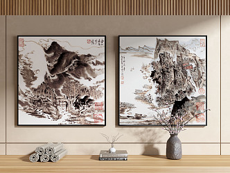 New Chinese Landscape Painting Decorative Painting 3d model