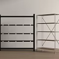 Black and Silver Metal Storage Shelves with Multi-Tier Design on Wooden Floor