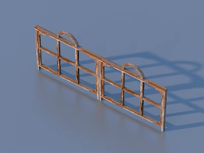Vintage Wooden Window Frames With Double Panel Pane Design For Home Decor 3d model