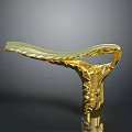 Artistic Golden Decorative Sculpture With Unique Curved Shape Shiny Surface And Intricate Texture
