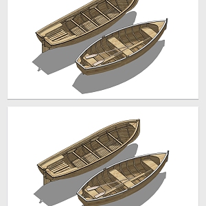 Modern Wooden Boat Wooden Boat 3d model