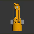 Game Movie Robot Character With Orange Mechanical Arm Blue Components And Structure