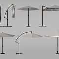 Various Styles Beige Patio Sunshades With Metal Stands For Outdoor Garden Use