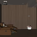 modern video room sofa projector 3d model