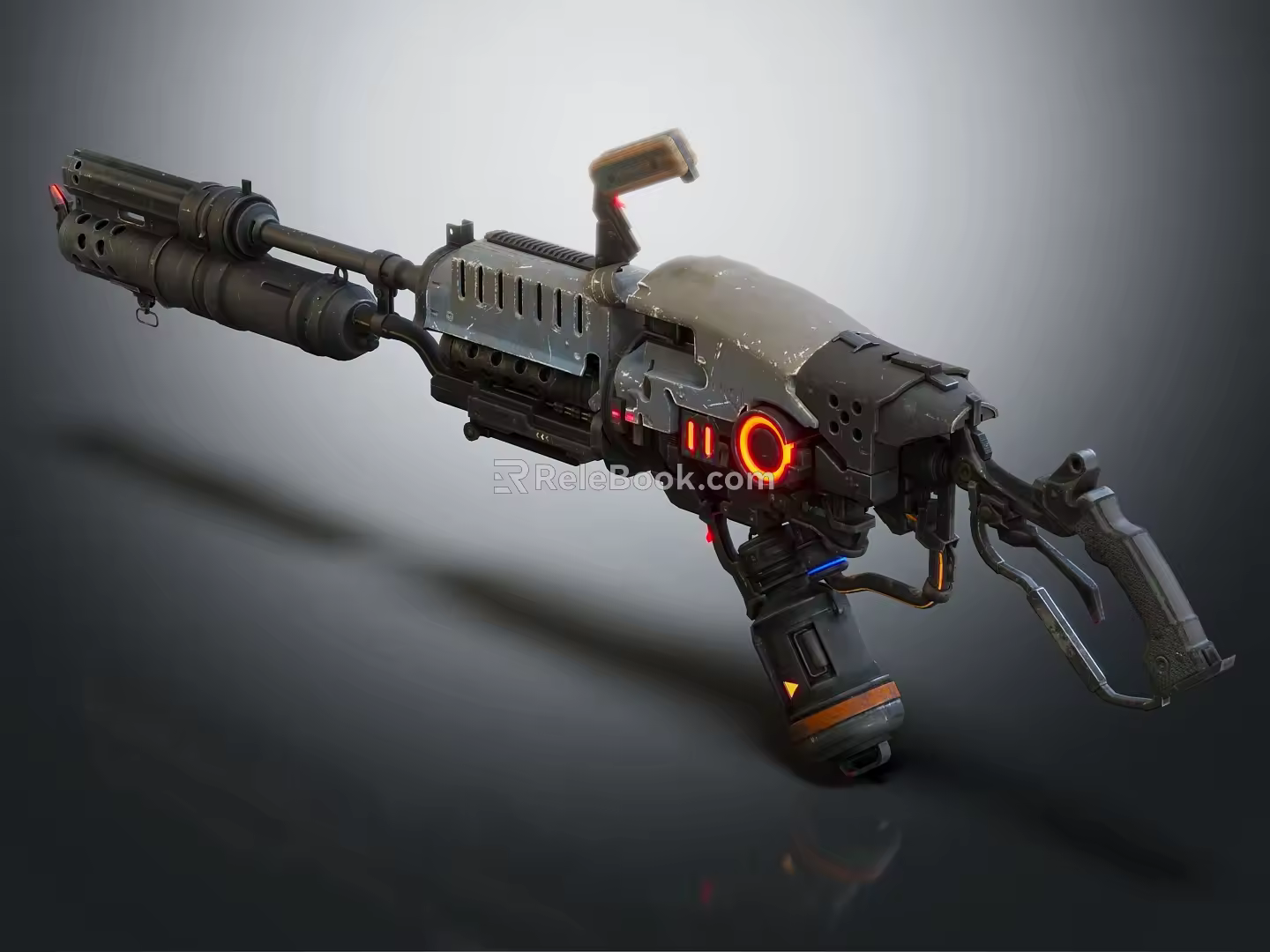 Modern flame gun flame thrower 3d model