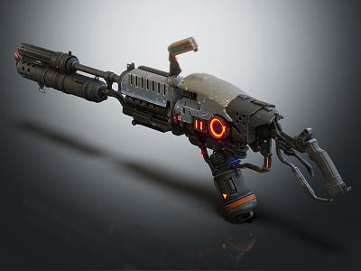 Modern flame gun flame thrower 3d model