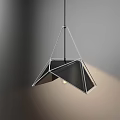 Modern Geometric Pendant Light With White Frame Central Bulb And Black Background 3d model