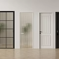 Various Design Hinged Doors For Home Interior With Glass And Solid Panels 3d model