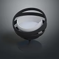 Unique Modern Spherical Chair With Black Frame White Seat And Round Base