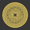 Decorative White Ceiling Rose With Intricate Carved Patterns And Central Hole
