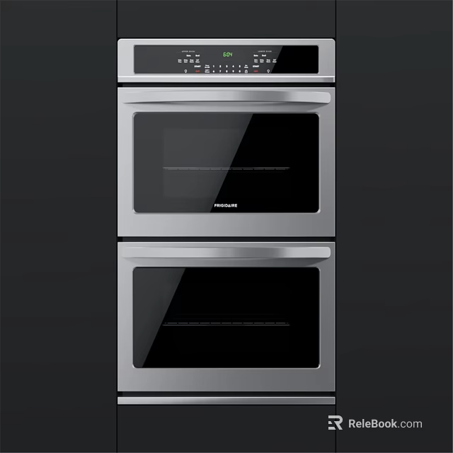 Stainless Steel Double Oven With Glass Doors For Modern Kitchen Appliances 3d model 