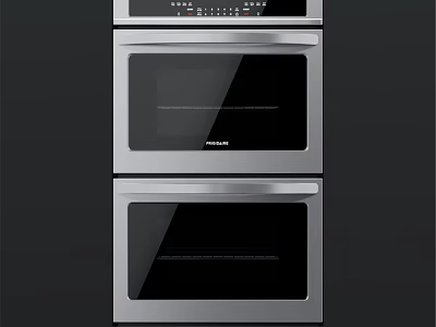 Stainless Steel Double Oven With Glass Doors For Modern Kitchen Appliances 3d model