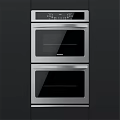 Stainless Steel Double Oven With Glass Doors For Modern Kitchen Appliances