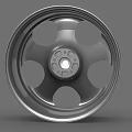 Silver Automotive Tire Wheel Rim With Five Spoke Design And Metallic Finish