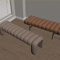 Modern Bed End Stool Soft Bed Shoe Changing Stool Sofa Stool 3d model