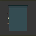 Teal Furniture Cabinet With Gold Accents Lock And Decorative Handles Design
