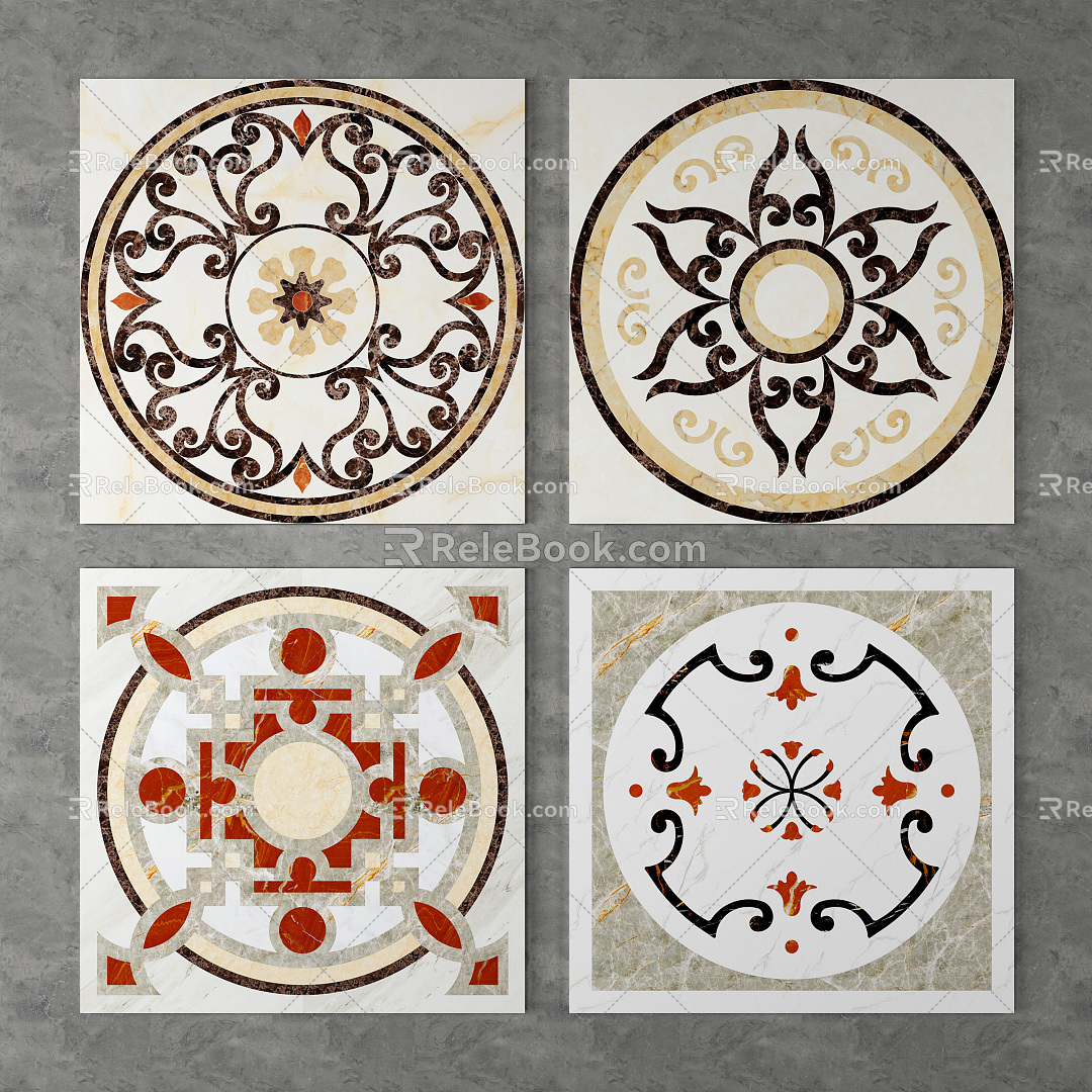 Jianou ceramic tile floor mosaic tile 3d model