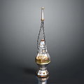 Vintage Style Hanging Decorative Furniture With Glass Body And Metal Chain Design