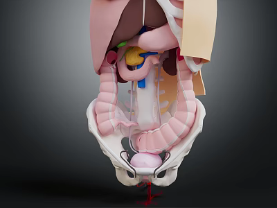 Detailed 3D Medical Head Organs Anatomy Model Showing Internal Structures 3d model