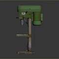 Hardware Tools Green Floor Standing Drill Press with Stable Base and Workbench 3d model