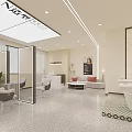 Modern Hair and Beauty Salon Interior With Styling Chairs Mirrors Waiting Sofa And Storage Cabinets