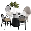 Middle-style leisure tables and chairs 3d model