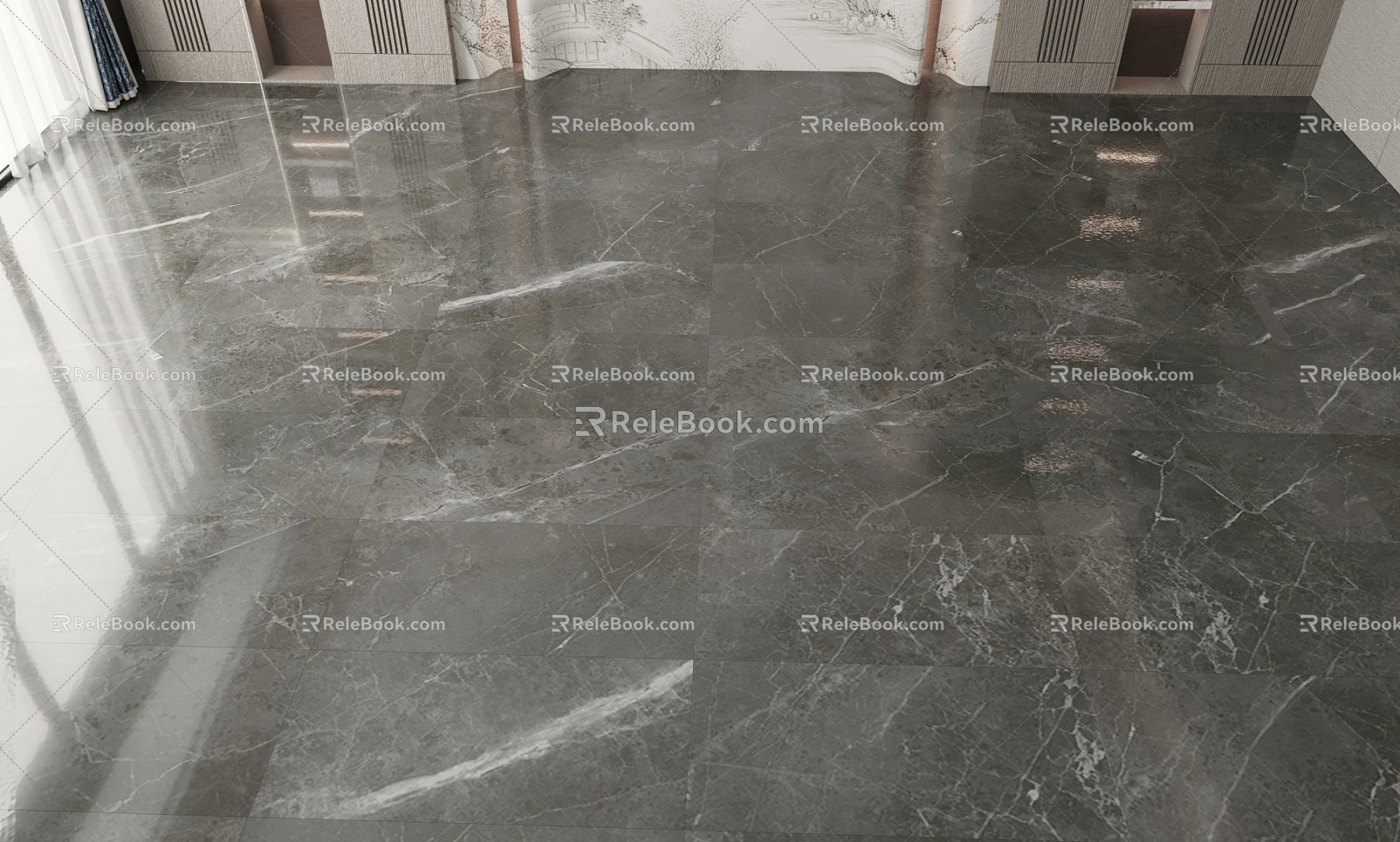 gray floor tile gray marble floor tile bright tile 3d model