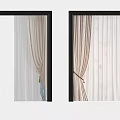Stylish Window Curtains With Multiple Colors Sheer Panels And Tiebacks For Home Decor 3d model