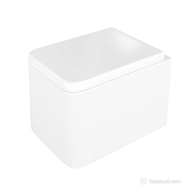 Modern White Bathroom Set With Square Shape And Contemporary Design Elements 3d model 