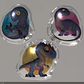 Three Colorful Cartoon Dinosaur Egg Shaped Transparent Inflatable Kids Toys