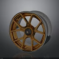 High Quality Automotive Wheel With Gold Spoke Design And Shiny Alloy Finish