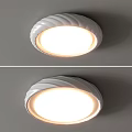 Modern White Spiral Design Ceiling Light With Round Illuminated Panel Ceiling Mounted 3d model