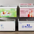 Various Design Deep Freezers with Ice Cream Graphics and Display Features 3d model