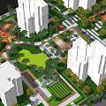 Residential Landscape Design Featuring Multiple Buildings Green Spaces Central Park And Water Features